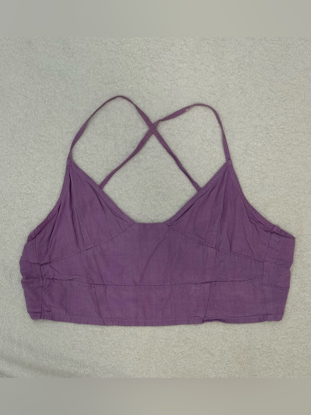 Valija Purple Crisscross Crop Top